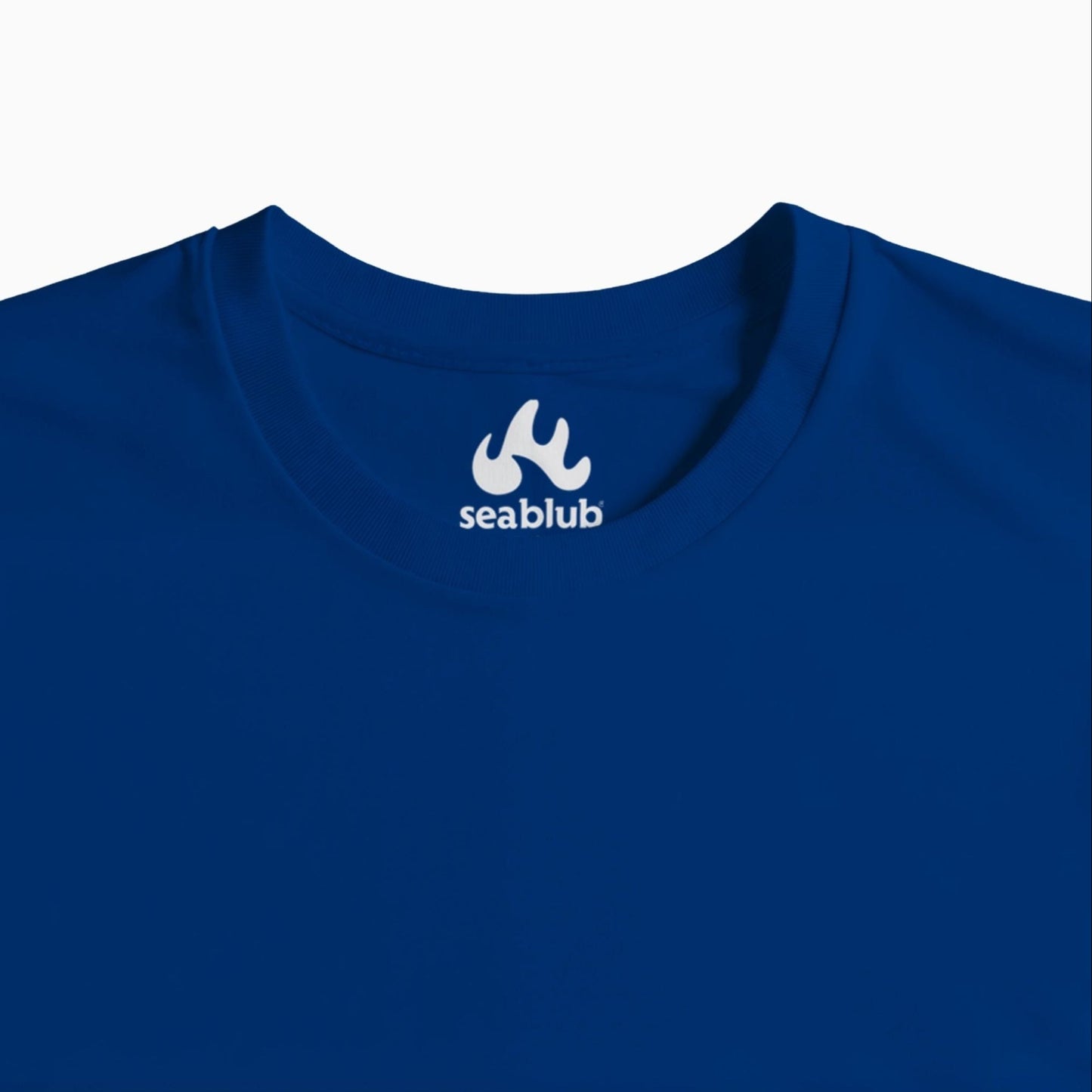 Unisex organic T-shirt in Royal Blue with seablub inside logo in White